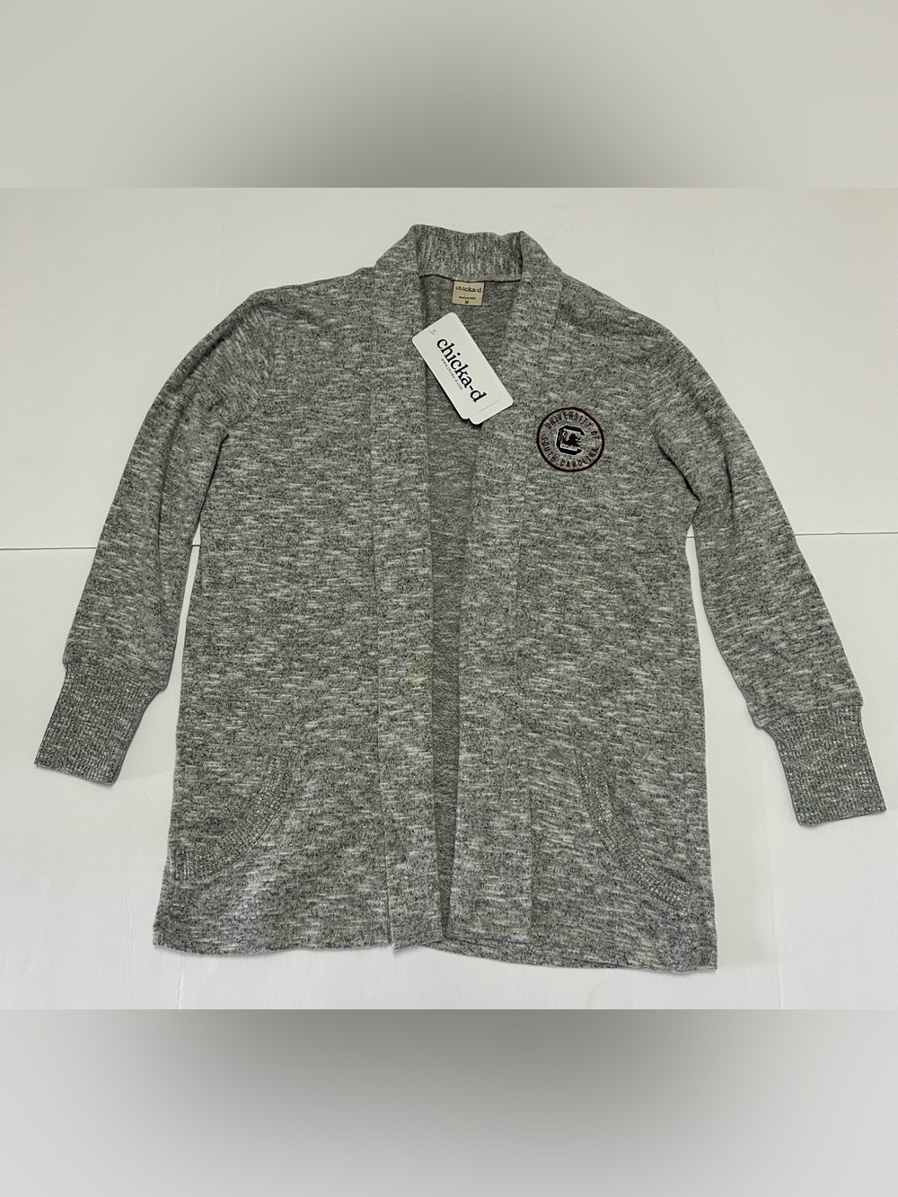 Women's Chicka-d Gray Cardigan University of South Carolina Gamecocks Size M